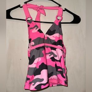 Kids Size S Pink Camo Justice Tankini